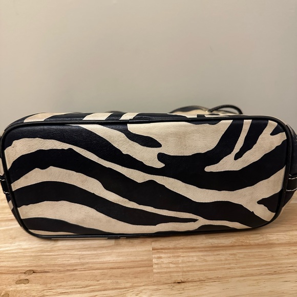Dooney & Bourke Zebra Print Shoulder Bag - Black and Tan - Picture 6 of 12